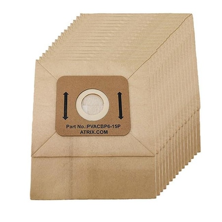 Atrix Atrix PVACBP6-15P Ergo & Ergo Pro Backpack Series Paper Filter Bags - Pack of 15 PVACBP6-15P